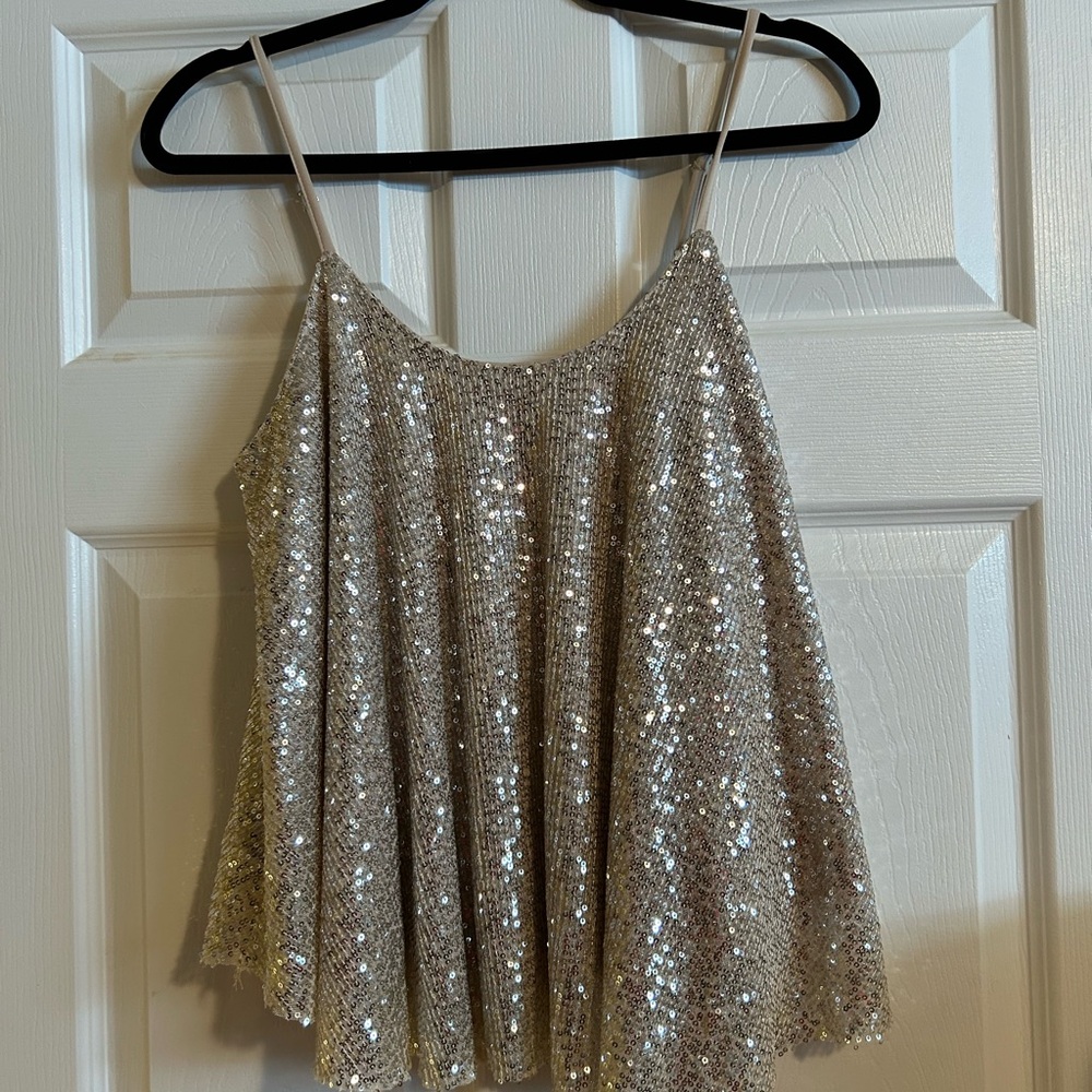 Silver Sequin Women's Top